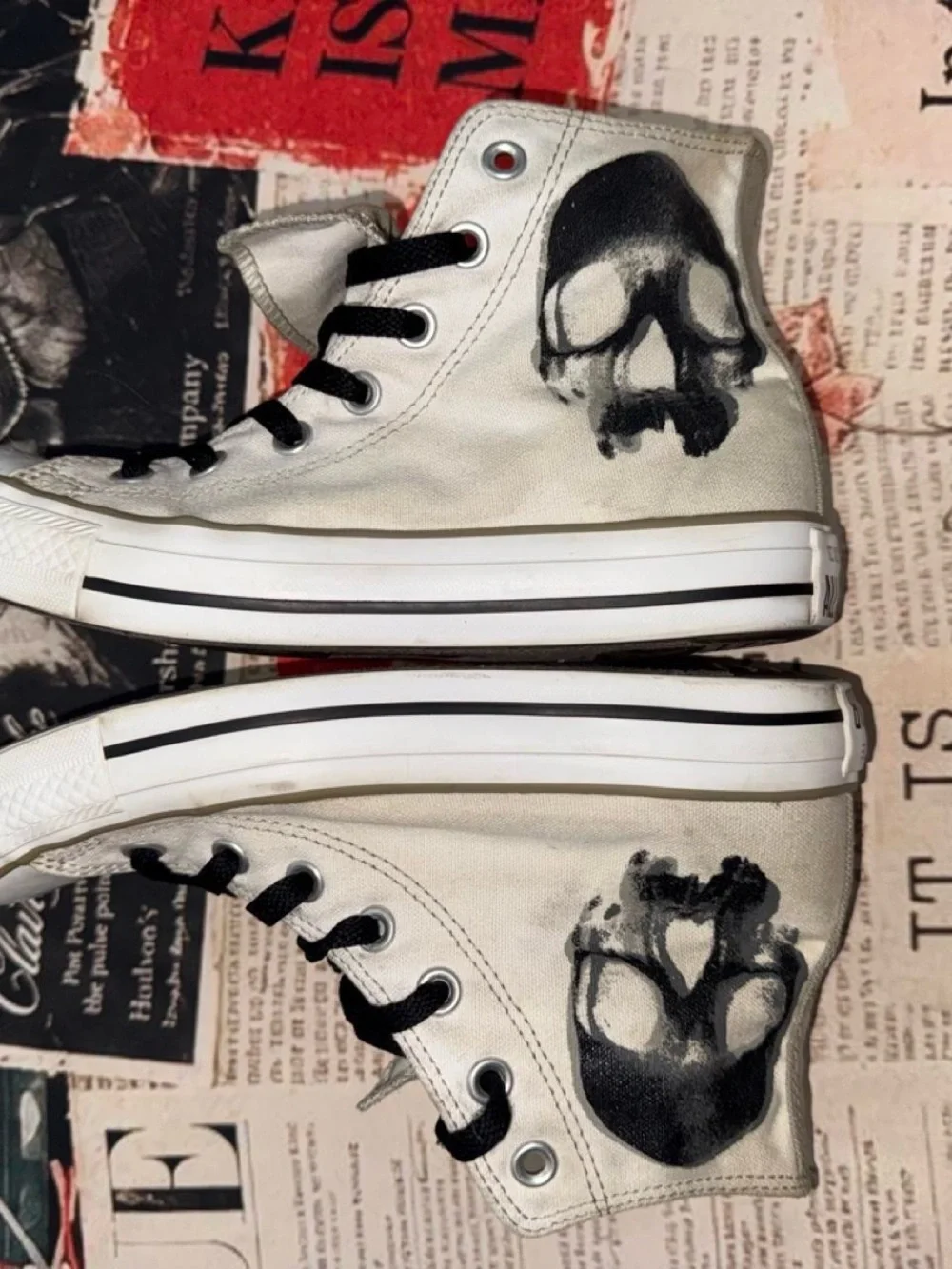 Converse Chuck Taylor All Star Skull High Top Sneakers | White Black